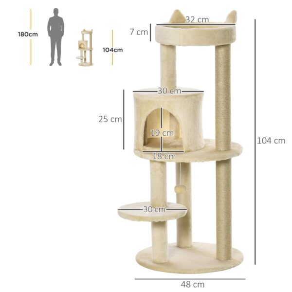 Cat Tree Condo for Indoor Cats - Activity Center - dimensions view