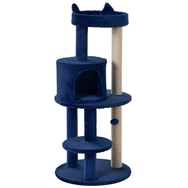 104cm Cat Tree - Condo Tower with Scratching & Plush Perches - white background view