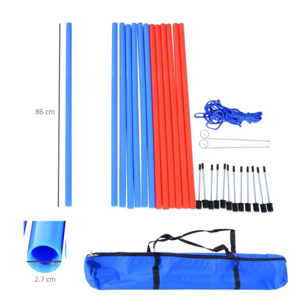 Dog Agility Training Set – Adjustable Obedience Poles for Exercise - dimensions view