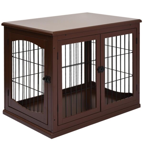 Dog Crate Furniture - Kennel End Table for Dogs - white background view
