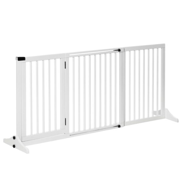 Dog Gate - Freestanding Adjustable Fence - white background view