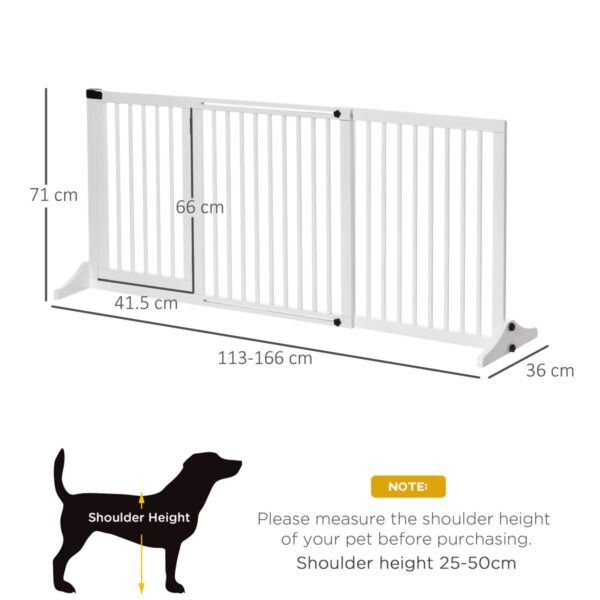 Dog Gate - Freestanding Adjustable Fence - dimensions view