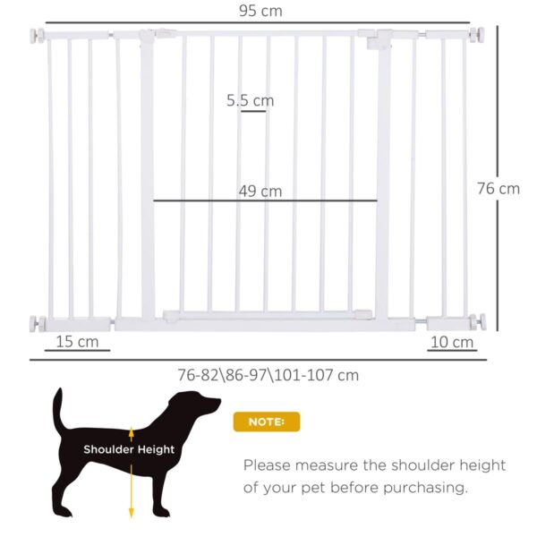 Dog Safety Gate - Adjustable Pressure Fit - dimensions view