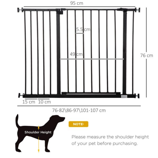 Dog Safety Gate - Pressure Fit Adjustable Barrier - dimensions view