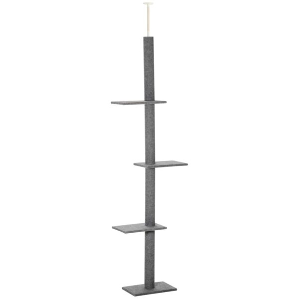 Floor‑to‑Ceiling Cat Tree - 3‑Platform Activity Centre - white background view
