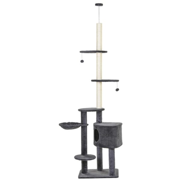 Floor-to-Ceiling Cat Tree - 5-Tier Play Tower - white background view