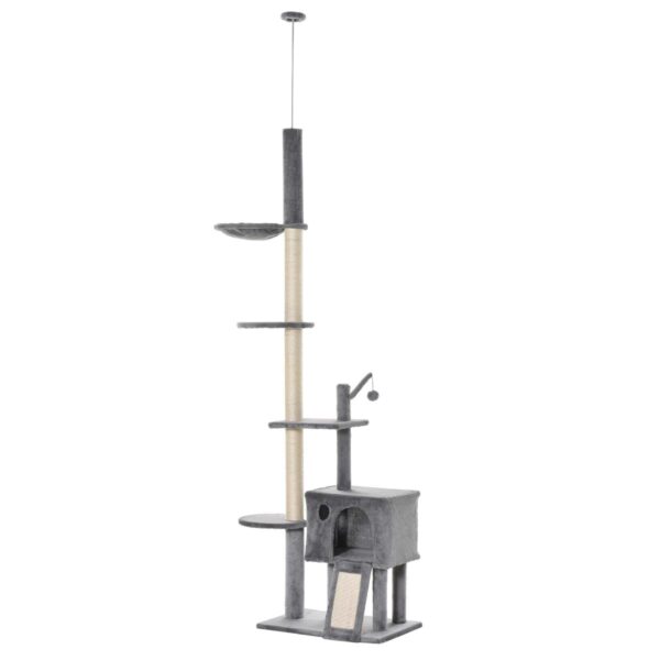 Floor-to-Ceiling Cat Tree - Scratching & Hammock - white background view