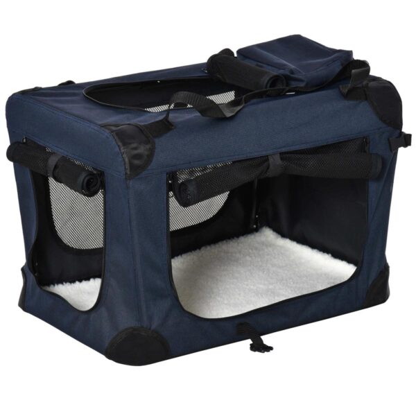 Foldable Pet Carrier for Small Pets - Travel Crate - white background view