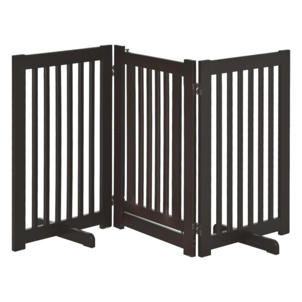 Freestanding Dog Gate - Foldable Pet Fence & Stair Barrier - white background view
