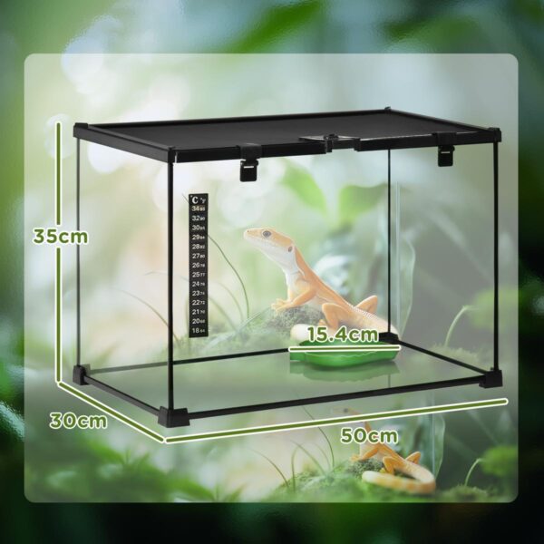 Glass Reptile Terrarium - Insect Breeding Tank - dimensions view