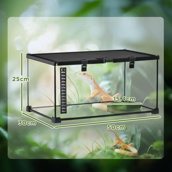 Glass Reptile Terrarium - Insect Breeding Tank - dimensions view