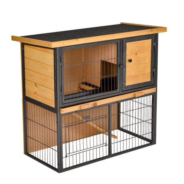 Guinea Pig Hutch - Elevated Pet Cage - white background view