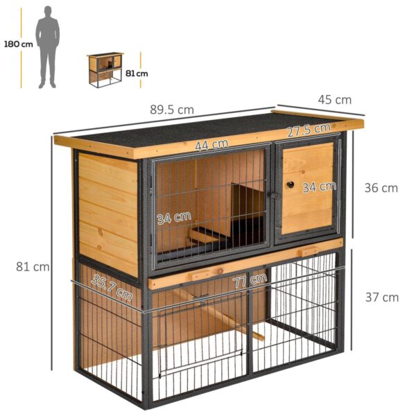 Guinea Pig Hutch - Elevated Pet Cage - dimensions view