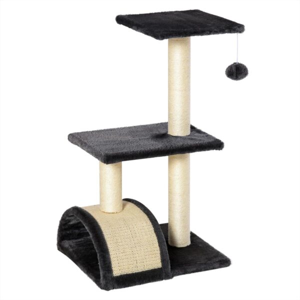Indoor Cat Tree - With Scratching Post & Soft Pad Pro - white background view