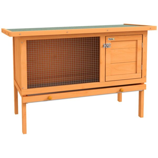 Outdoor Rabbit Hutch - Cage for Guinea Pigs & Bunnies - white background view