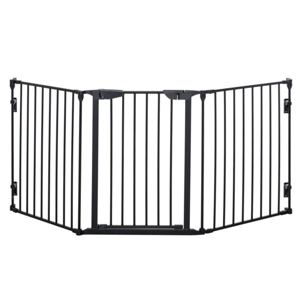 Pet Safety Gate - 3-Panel Indoor Playpen, Metal Fence & Divider - white background view