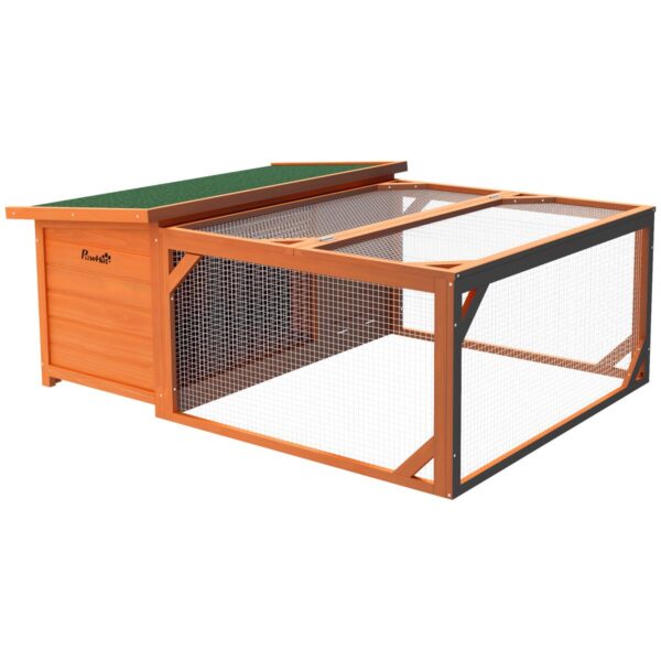 Rabbit Hutch - Outdoor Cage with Run - white background view