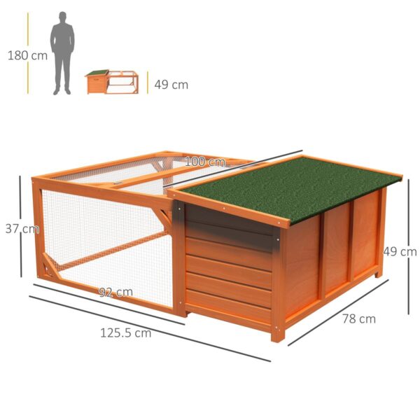 Rabbit Hutch - Outdoor Cage with Run - dimensions view
