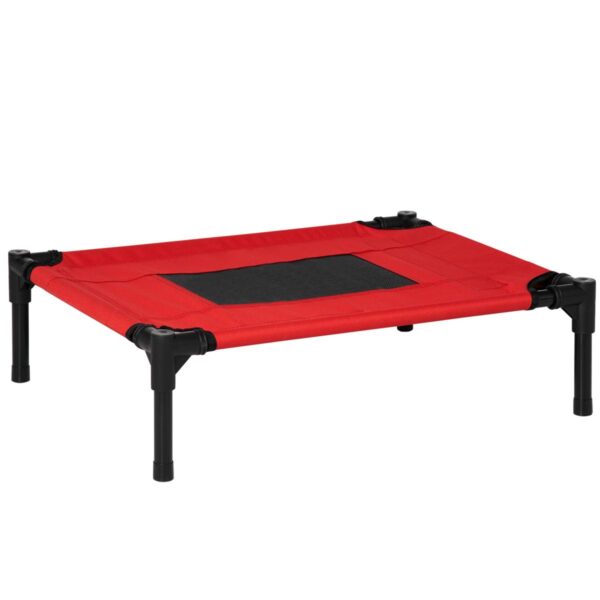 Raised Dog Bed - Elevated Pet Cot with Metal Frame - white background view