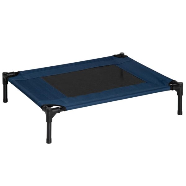 Raised Dog Bed - Elevated Pet Cot for Camping & Rest - white background view