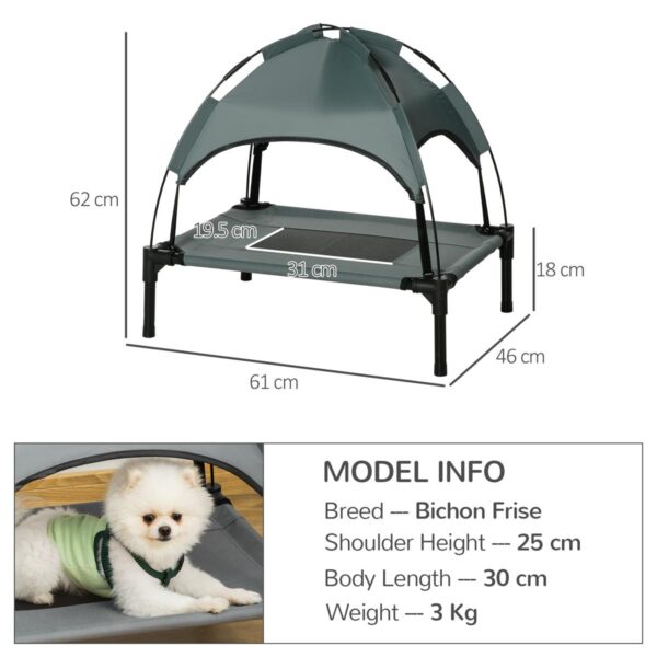 Raised Dog Bed - Waterproof Elevated Cot - dimensions view