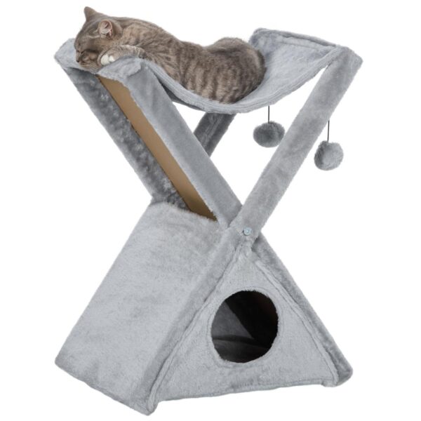 Two-Tier Cat Tree - Indoor Play & Rest Tower with Scratching - white background view