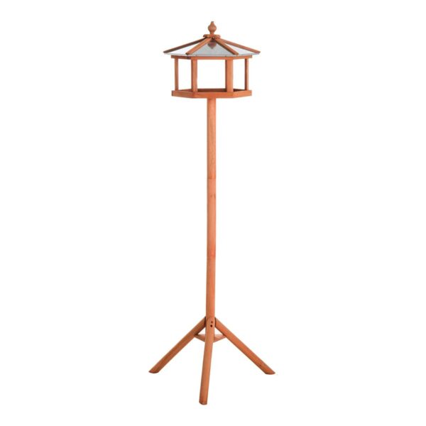 Wooden Bird Table - Garden Feeding Station - white background view