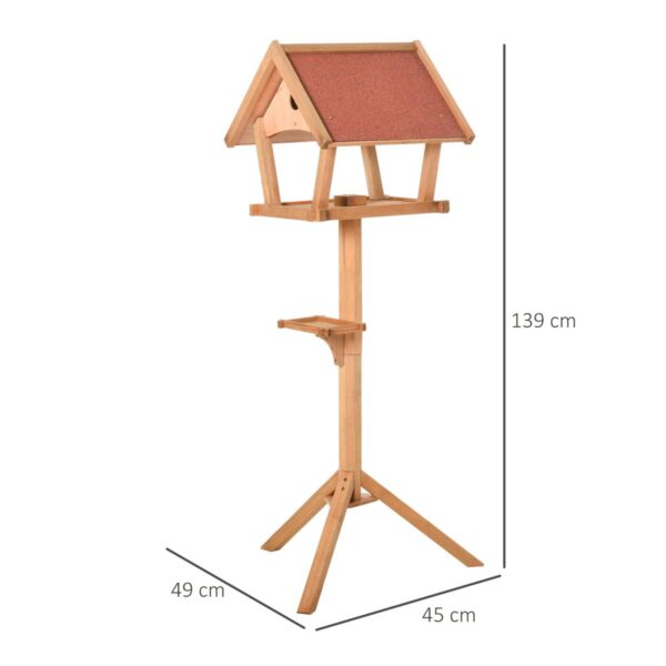 Wooden Bird Table - Wild Feeding Station for Outdoors - dimensions view