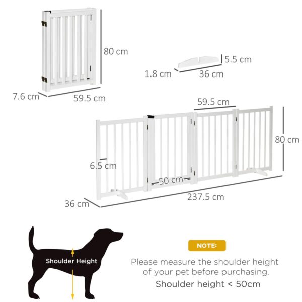 Wooden Dog Gate - Indoor Freestanding Barrier - dimensions view