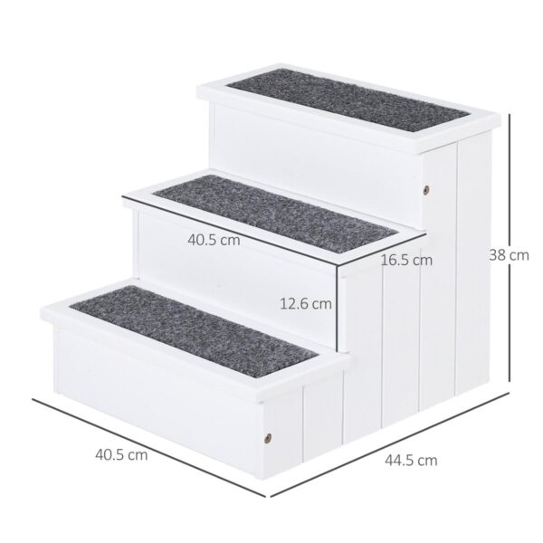 Wooden Dog Steps Set & Cat Ladder - Pet Stairs for Bed/Couch - dimensions view