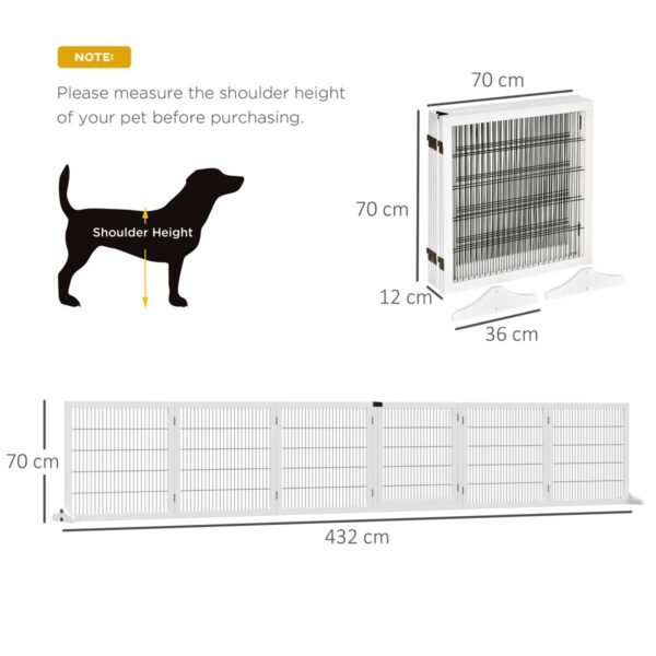 Wooden Pet Gate - Freestanding Safety Barrier - dimensions view